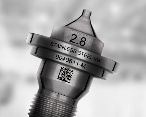 Laser marking on metal components for durability and traceability.