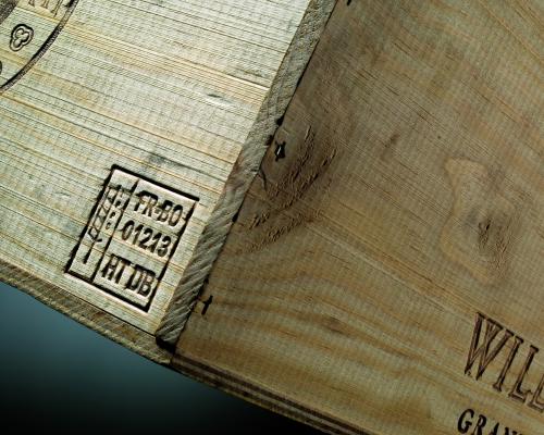 Laser marking system used on plastic packaging in the logistics industry.