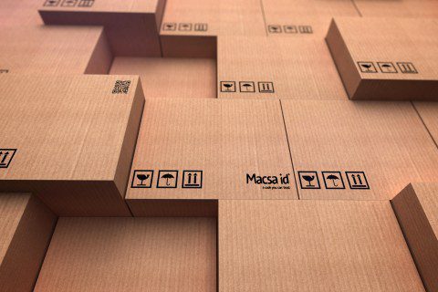 Laser marking on cardboard packaging for clear, permanent labeling.