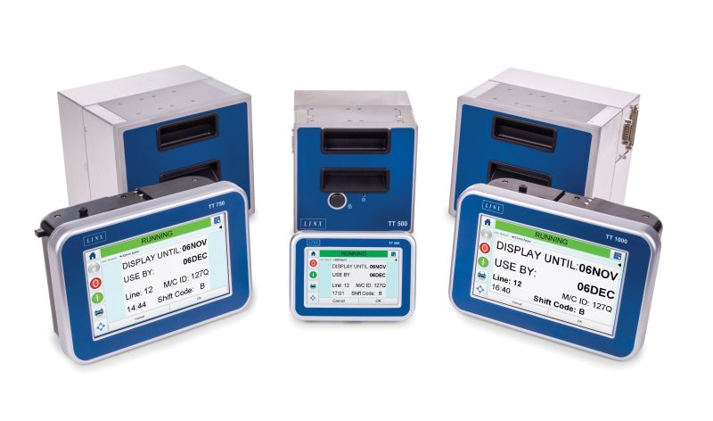 Linx TT1000 thermal printer coding on flexible packaging materials.