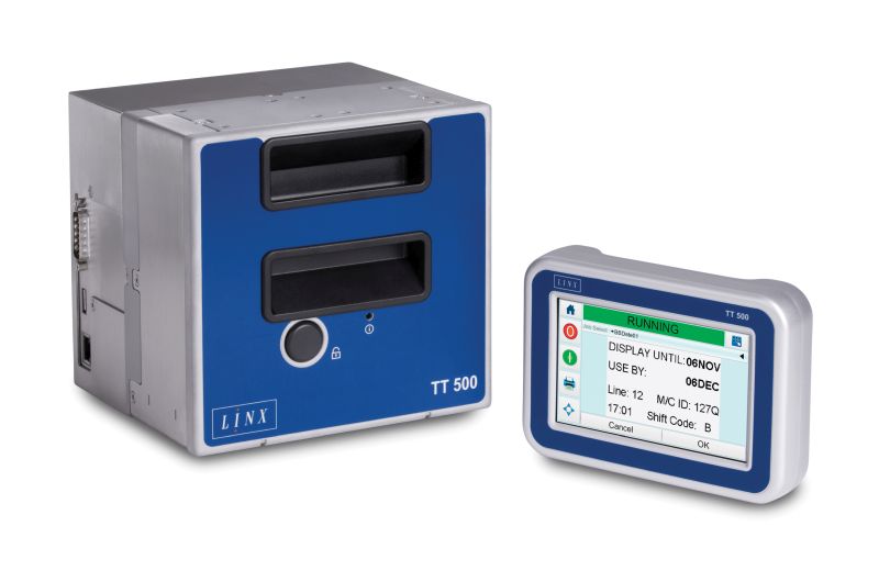 Linx TT 500 printer coding flexible materials like bags and labels.