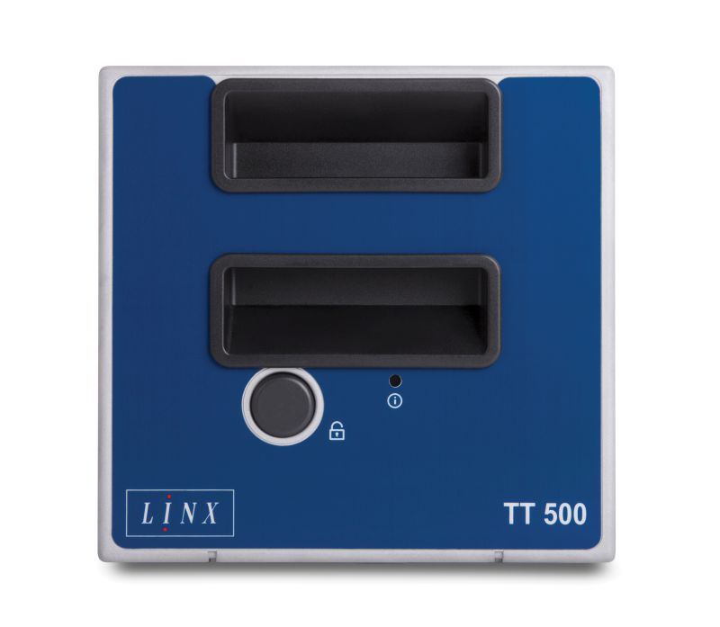 Ribbon cassette system of the Linx TT 500 thermal transfer printer.