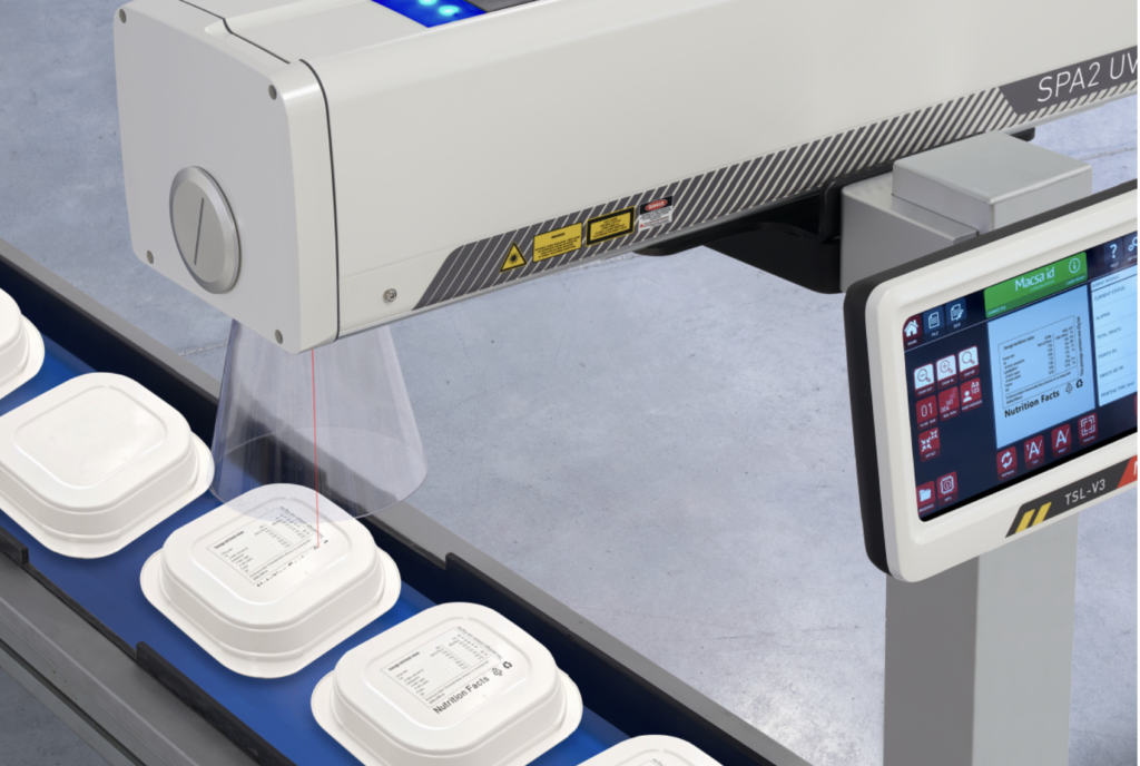 UV laser marking on plastic trays with intricate and durable labels